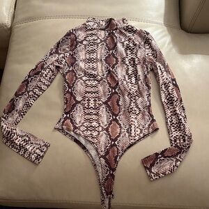 Nasty Gal Snakeskin Print Bodysuit